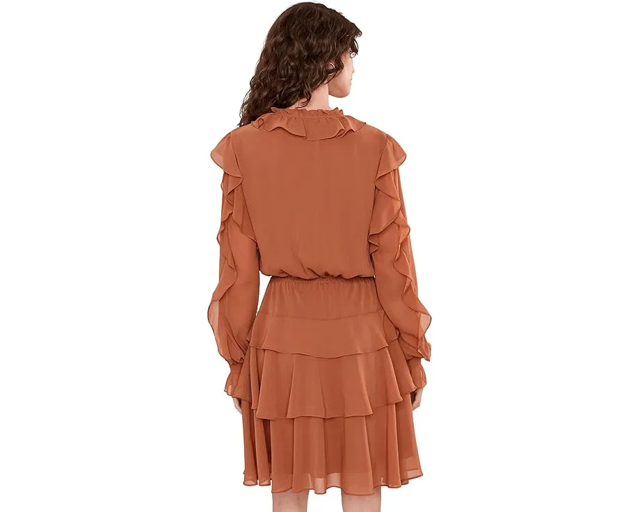 Платье Lauren Ralph Lauren с рюшами из жоржета и ярусной юбкой