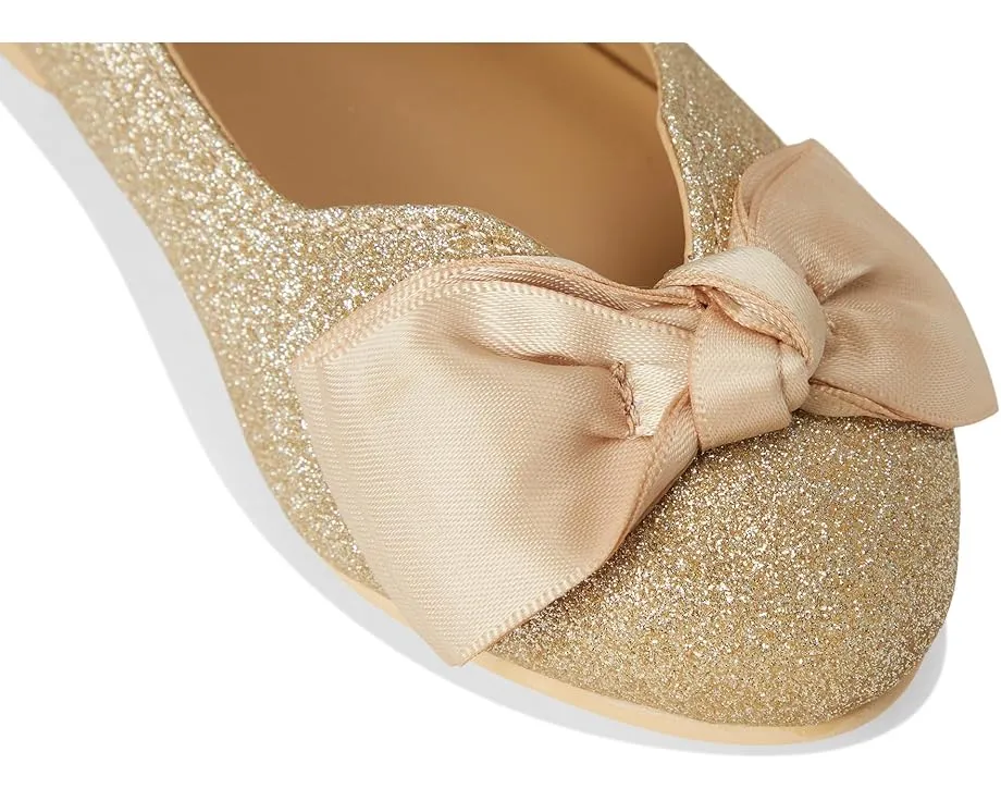 Золотистые балетки Janie and Jack с бантом и миндалевидным носком