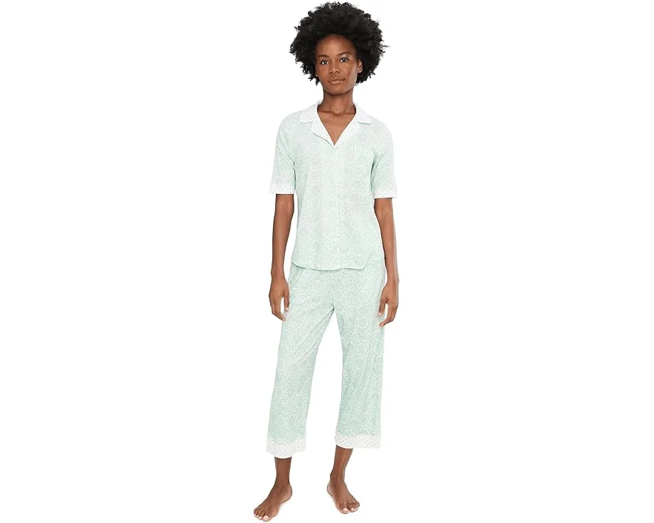 Комплект пижамы Karen Neuburger с рукавом до локтя и капри с поясом на шнурке