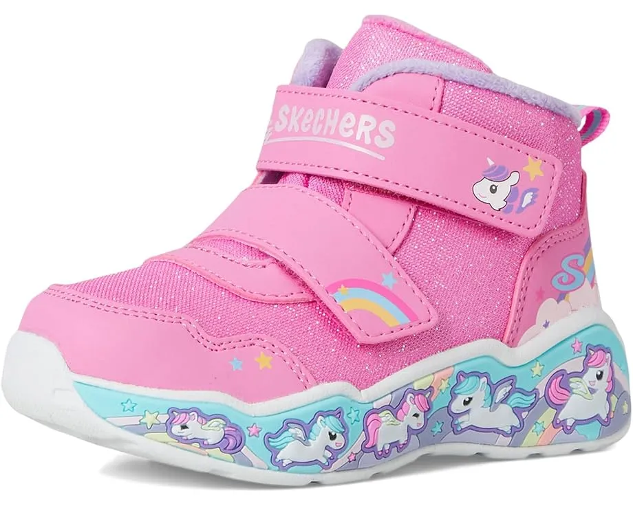 Обувь SKECHERS KIDS Play Scene Cozy Theme с искусственным мехом и ремешками на липучке