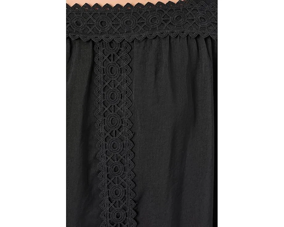 Блуза Vince Camuto с квадратным вырезом и кружевной кокеткой из полиэстера