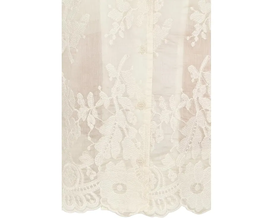 Рубашка Vince Camuto с короткими рукавами и отложным воротником с вышивкой