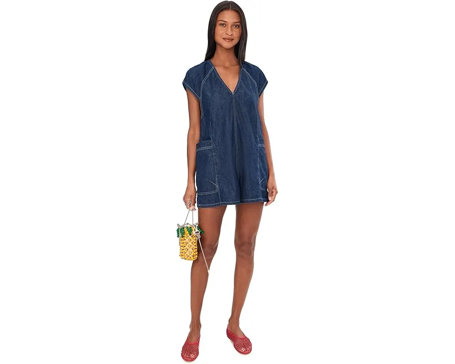 Комбинезон Free Fall Denim из легкого денима с V-образной спинкой и регулируемыми завязками