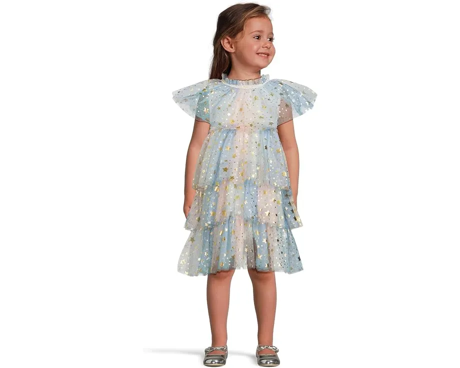Lola and The Boys платье Pastel Stars с ярусными рюшами