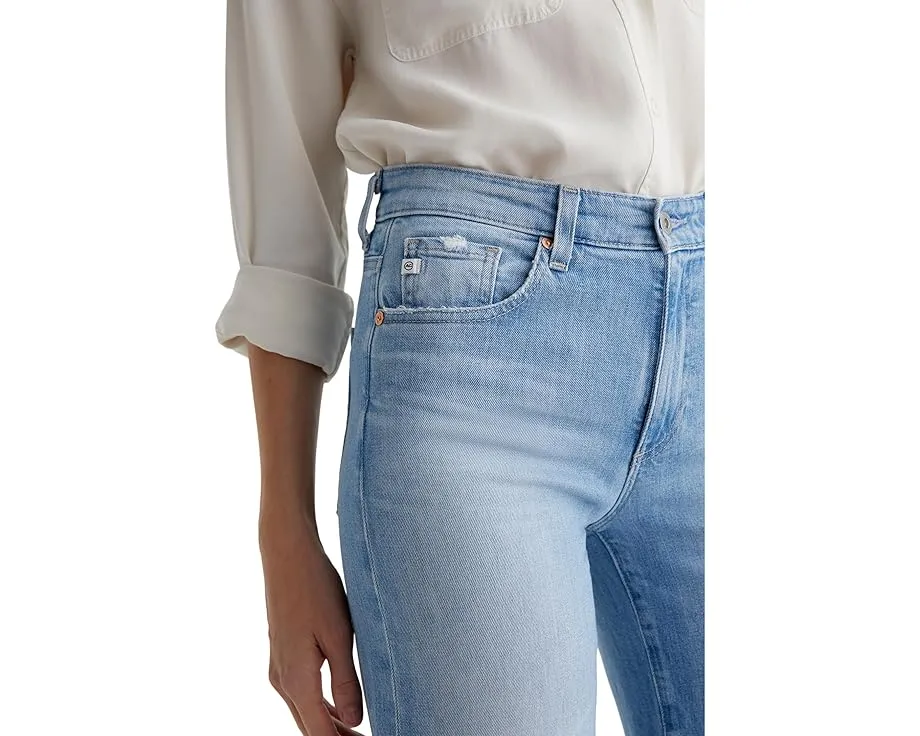 Джинсы AG Jeans Saige с средней посадкой и широкими укороченными штанинами