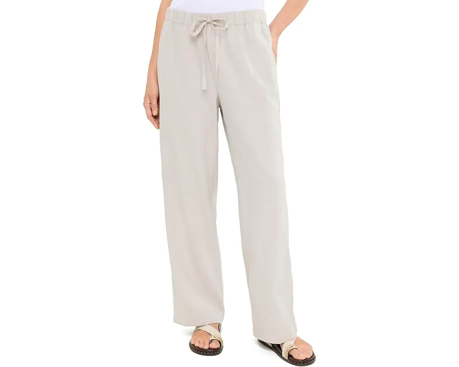 Белые удлиненные прямые брюки Eileen Fisher из льна и органического хлопка