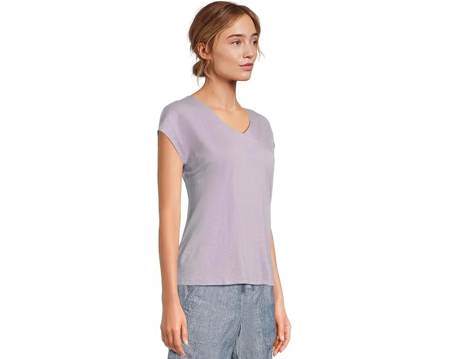 Футболка L.L.Bean из органического хлопка с V-образным вырезом и короткими рукавами