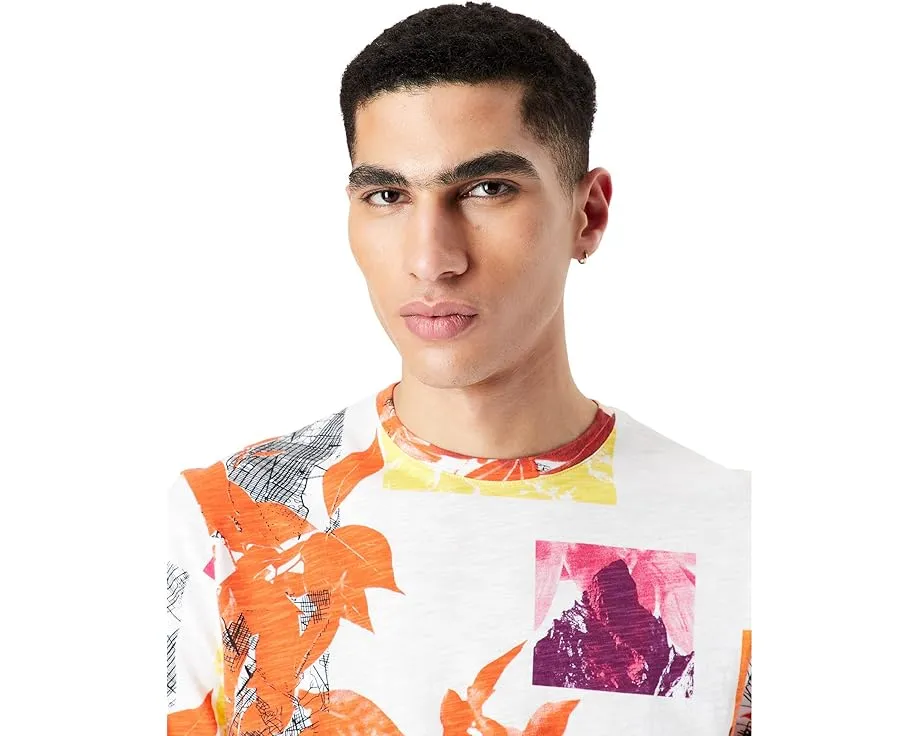 Футболка Armani Exchange All Over Collage Print с круглым вырезом и цветочным принтом