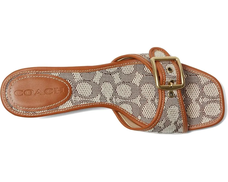 Босоножки COACH Margot на низком каблуке из текстильного жаккарда