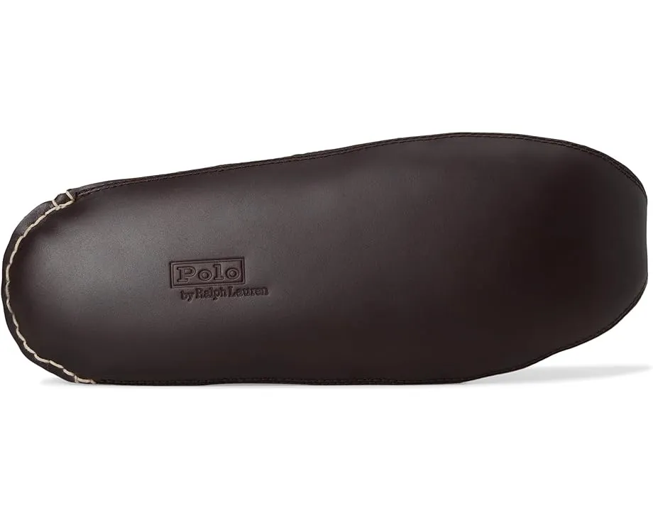 Домашние тапочки Yarmond с натуральной овчиной и кожаной подошвой Polo Ralph Lauren