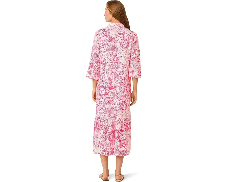 Lilly Pulitzer Платье макси Alora с V-образным вырезом и планкой на пуговицах