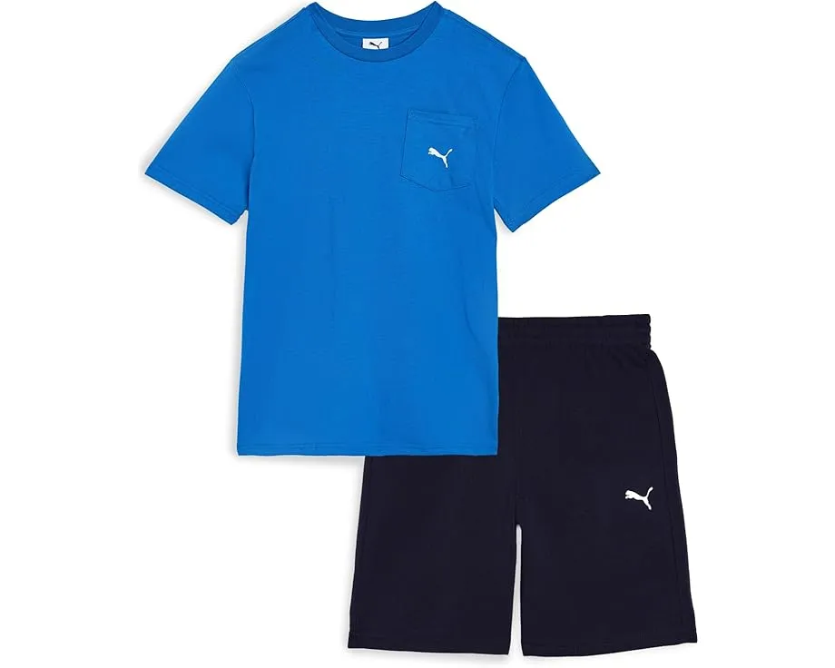 Puma Детский комплект из футболки с карманом и флисовых шорт