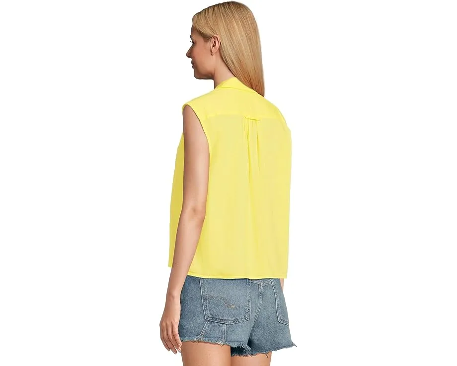 Короткая рубашка Lilla P на пуговицах из легкого летнего вуаля с удлиненными плечами