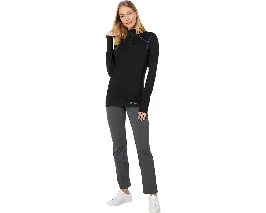 Футболка Hot Chillys Clima-Trek Zip-Tee с защитой UPF 30 и четырехсторонним стрейчем