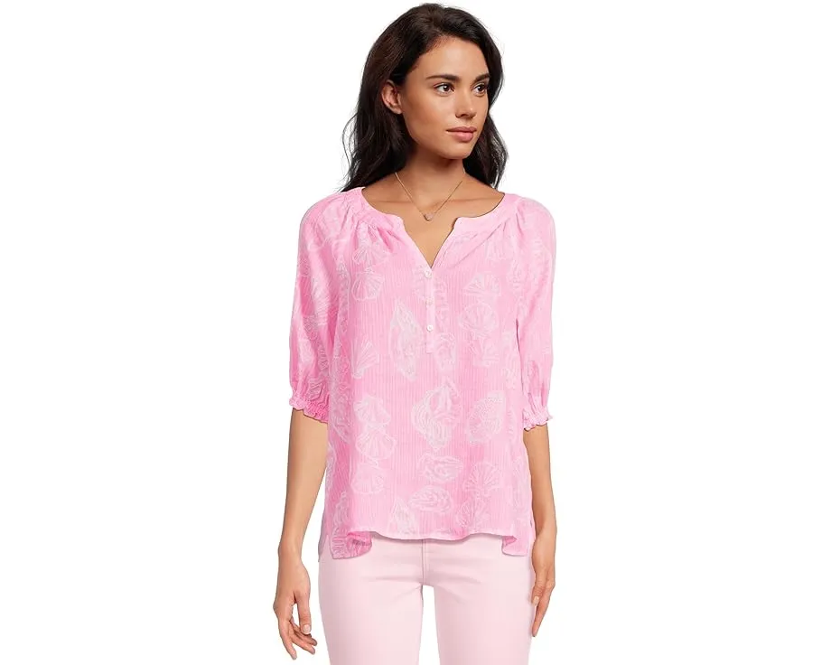 Блуза Lilly Pulitzer Caprina Top из льна с длинным рукавом
