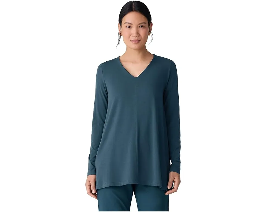 Eileen Fisher туника из тонкого стретч-джерси с V-образным вырезом