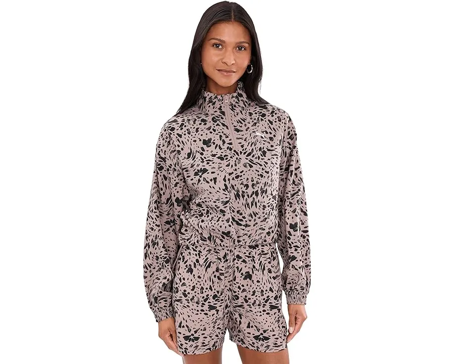 Essentials Graphics Animal Print Relaxed Woven Half-zip Jacket