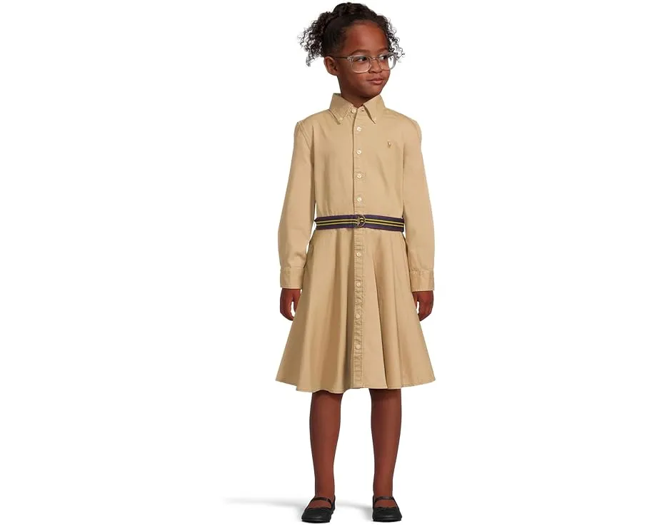 Платье-рубашка Polo Ralph Lauren из хлопка чинос с поясом для девочек подростков