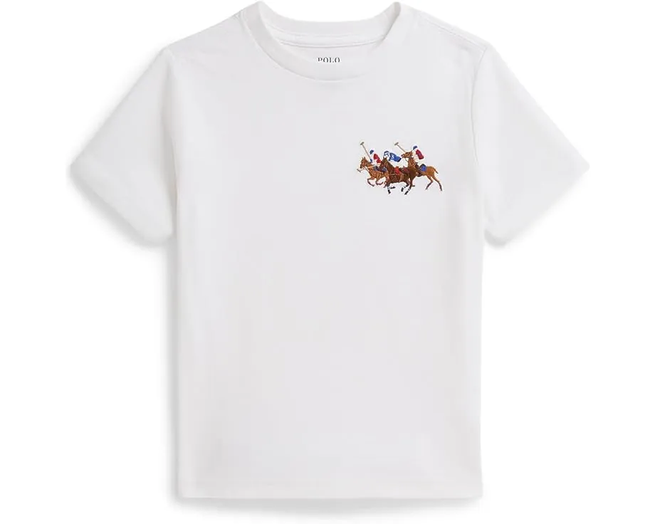 Футболка Polo Ralph Lauren Kids из хлопкового джерси с вышитым логотипом Triple-Pony