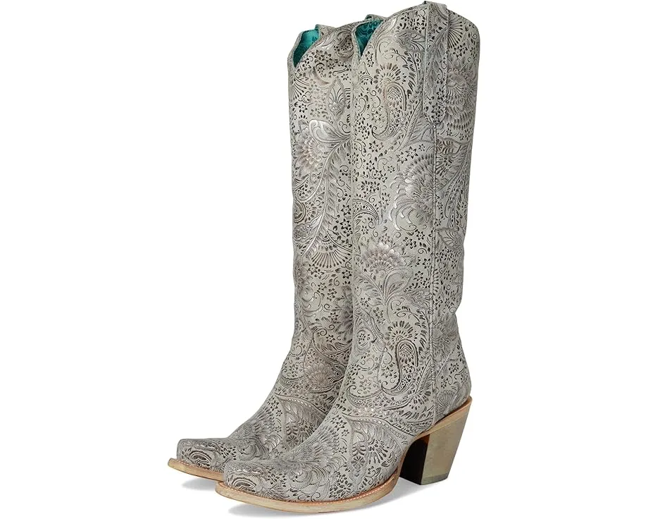 Ботинки Corral A4482 с серебряной вышивкой и острым носком