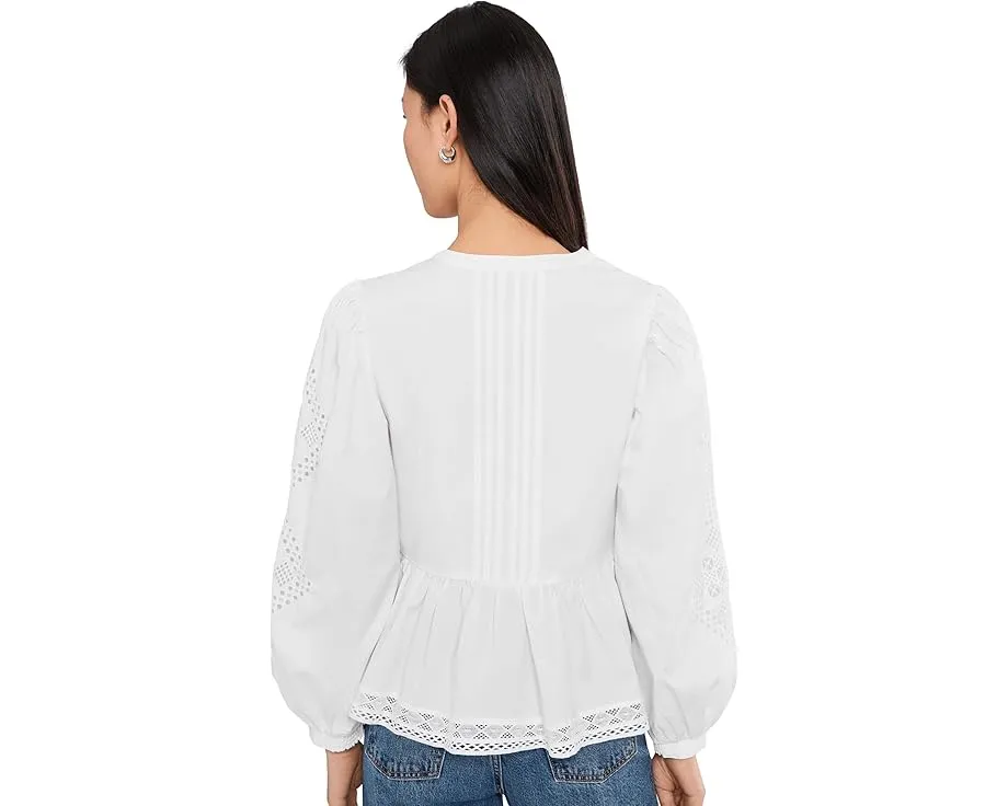 Nora Pintuck Eyelet Top