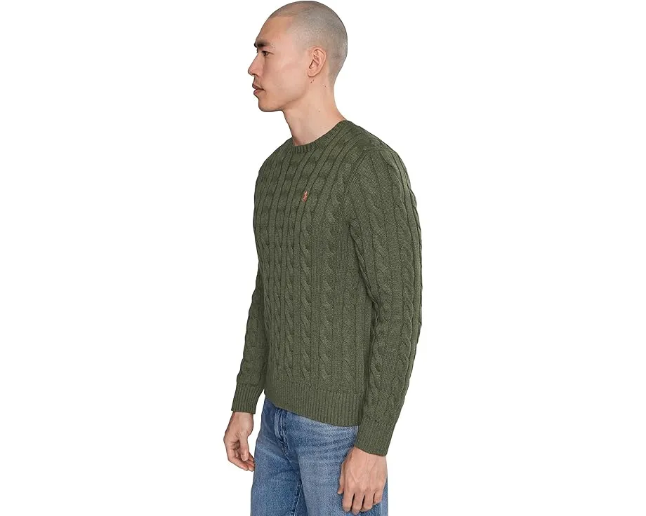 Свитер Polo Ralph Lauren с косой вязкой из хлопка и круглой горловиной