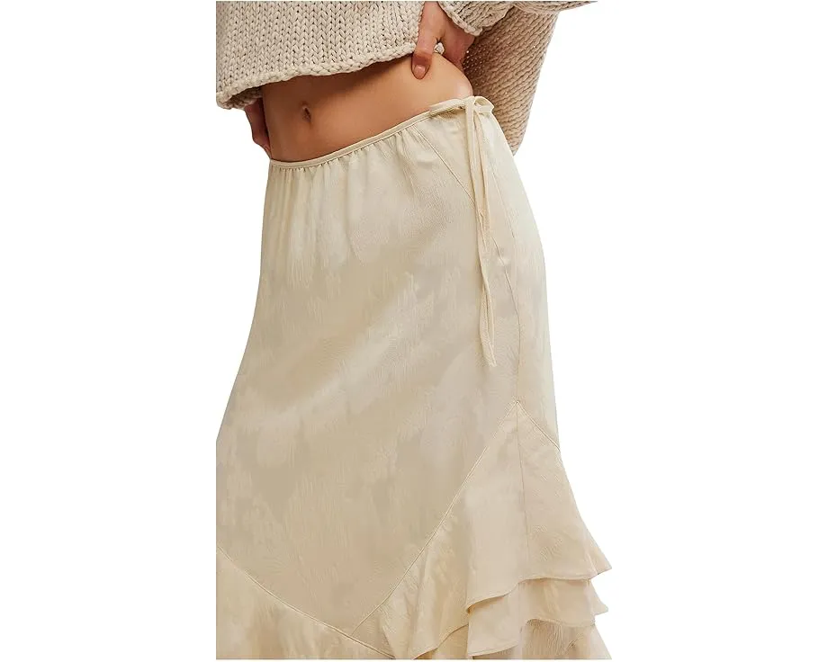 Джинсовая макси-юбка Free People Autumn Promenade с платочным кроем и цветными вставками