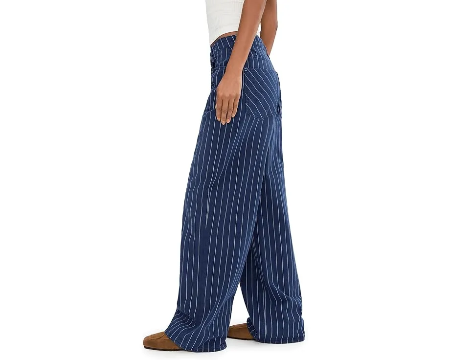 Джинсы Striped Nia BF с низкой посадкой и прямым кроем Free People