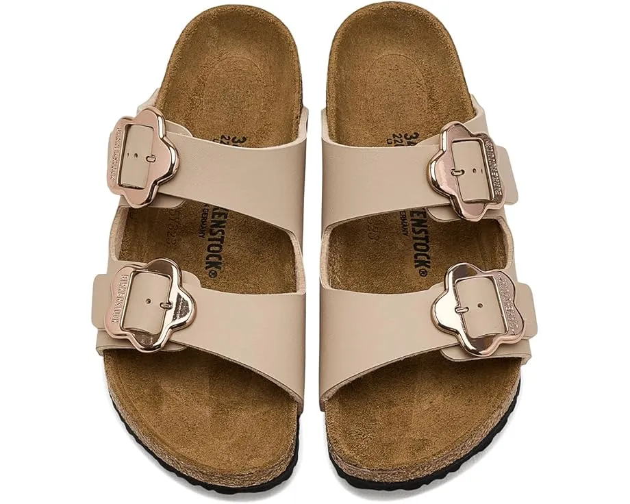 Детские сандалии Birkenstock Arizona с цветочной пряжкой и пробковой стелькой