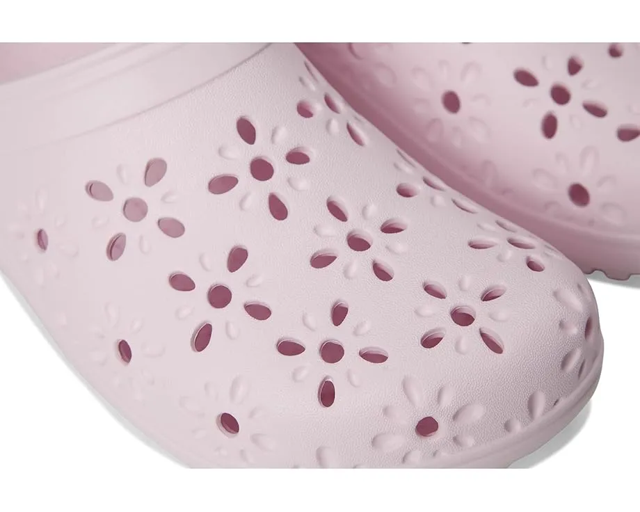 Классические сабо Crocs для детей с цветочным ажурным дизайном