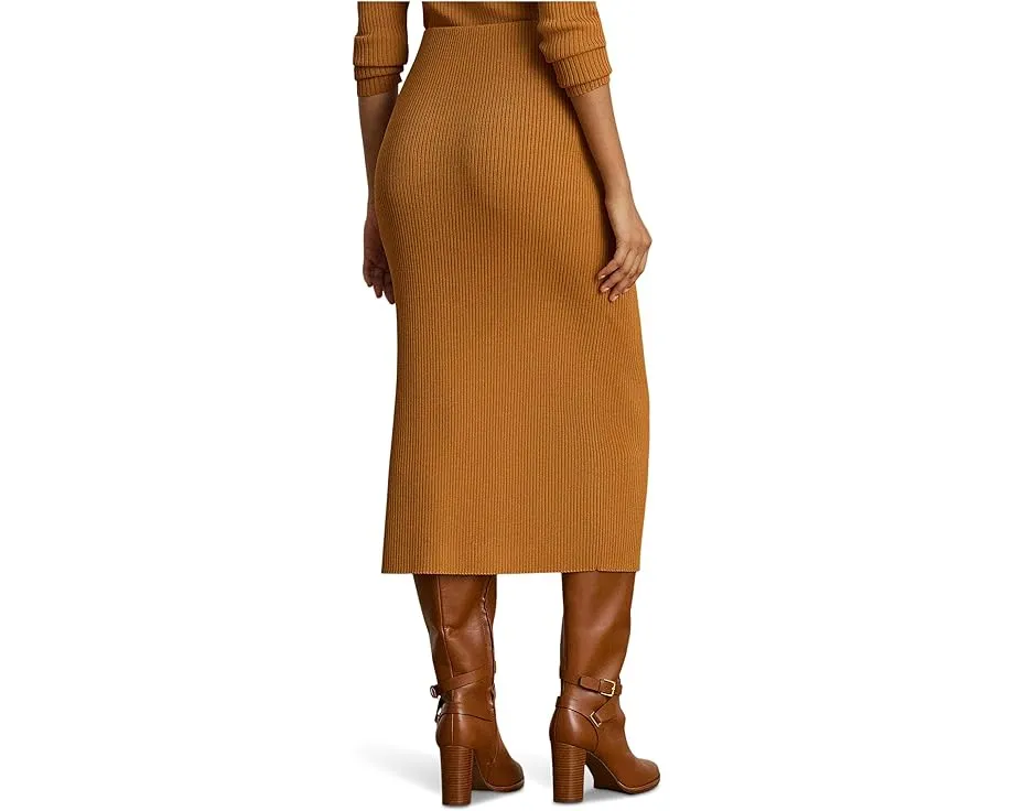 Юбка-карандаш миди Lauren Ralph Lauren с резинкой на талии и разрезом