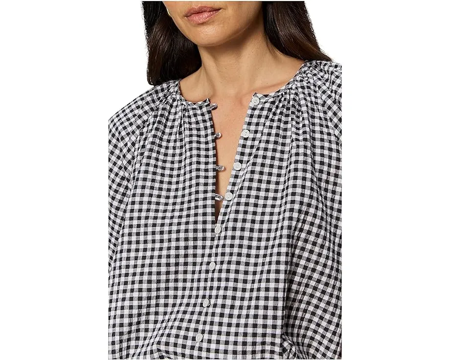 Блуза Sanctuary Perfect Gingham Button с V-образным вырезом и регланными рукавами