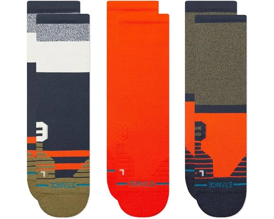 Набор носков Stance Route Mid Crew 3-Pack с амортизацией