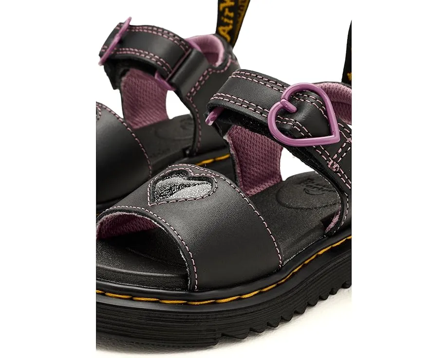 Сандалии Dr. Martens Marlowe Hearts II T для малышей с блестящим сердцем и липучкой