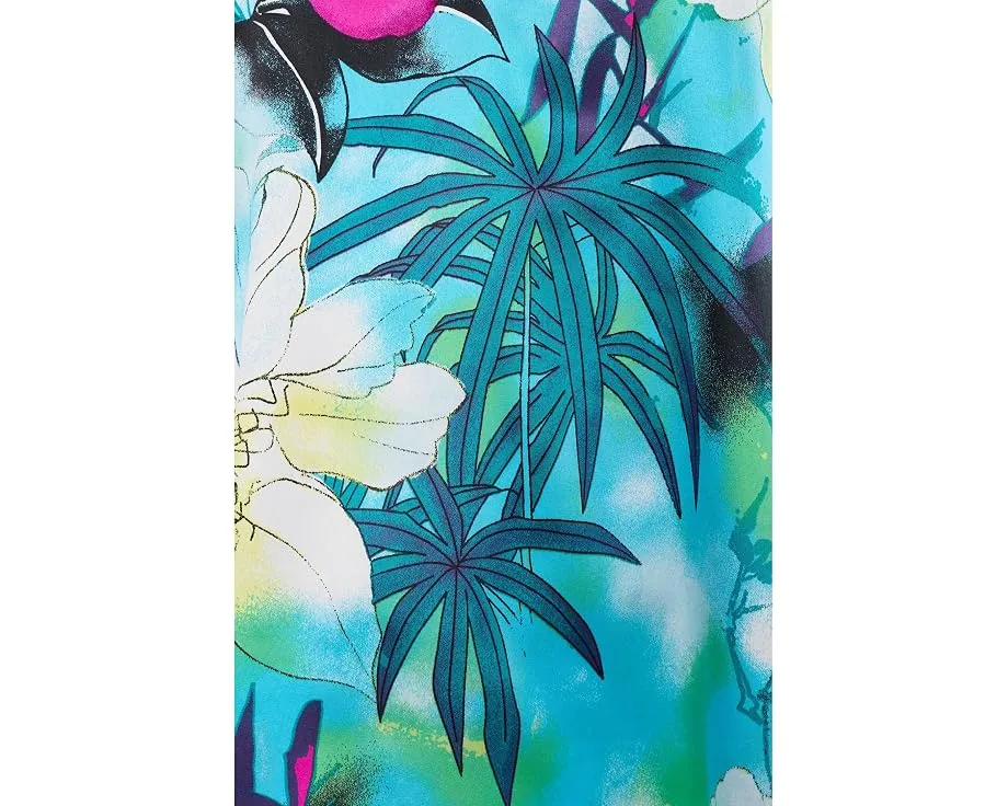 Пижама Natori Viva из сатина с принтом и мандариновым воротником