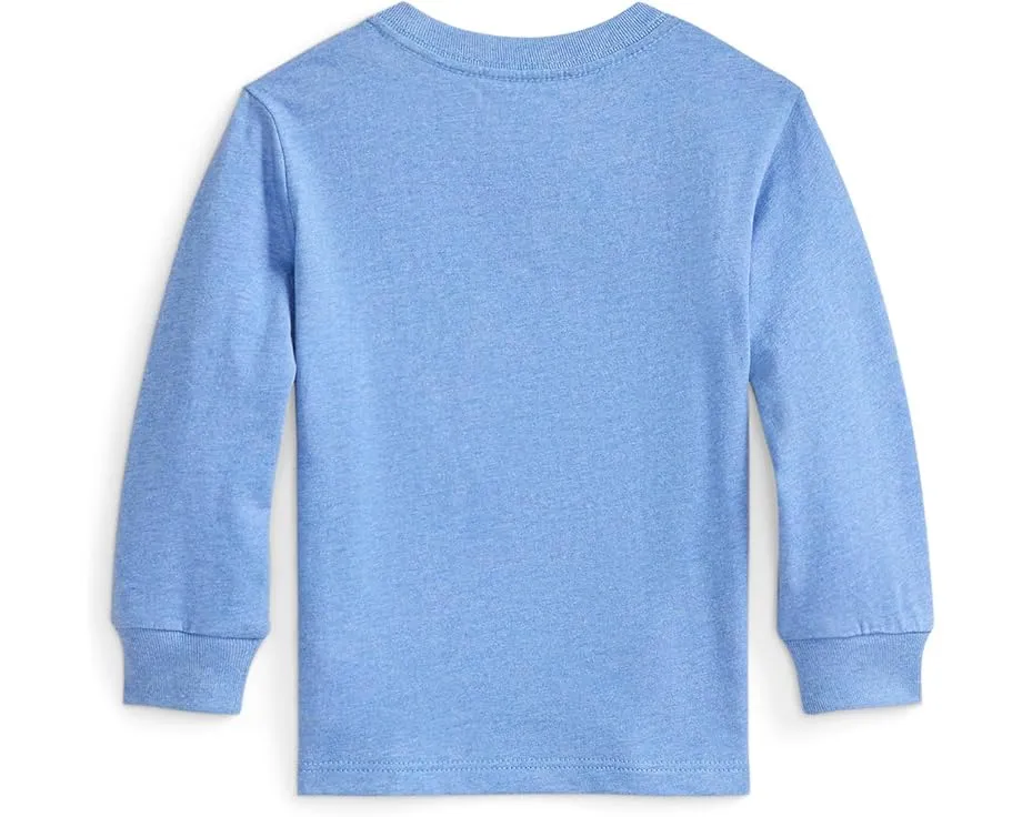 Длинная футболка Polo Ralph Lauren для малышей из хлопкового джерси с вышитым пони