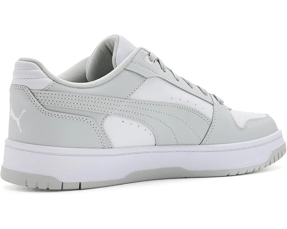 Кроссовки Puma Rebound Slam Lo Shoes с кожаным верхом в сером и белом цветах