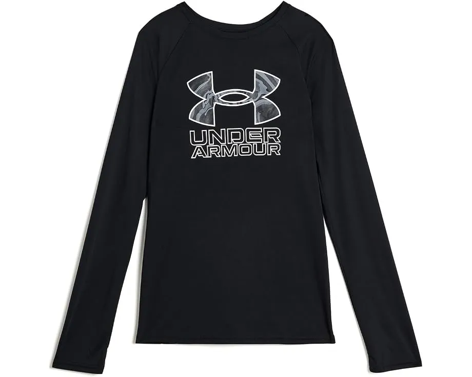 Under Armour футболка Tech Hybrid Print с длинным рукавом для детей