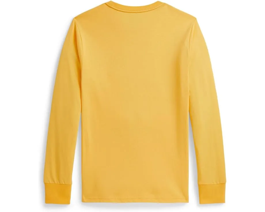 Хлопковая футболка Polo Ralph Lauren Kids с длинным рукавом и медвежонком для детей постарше