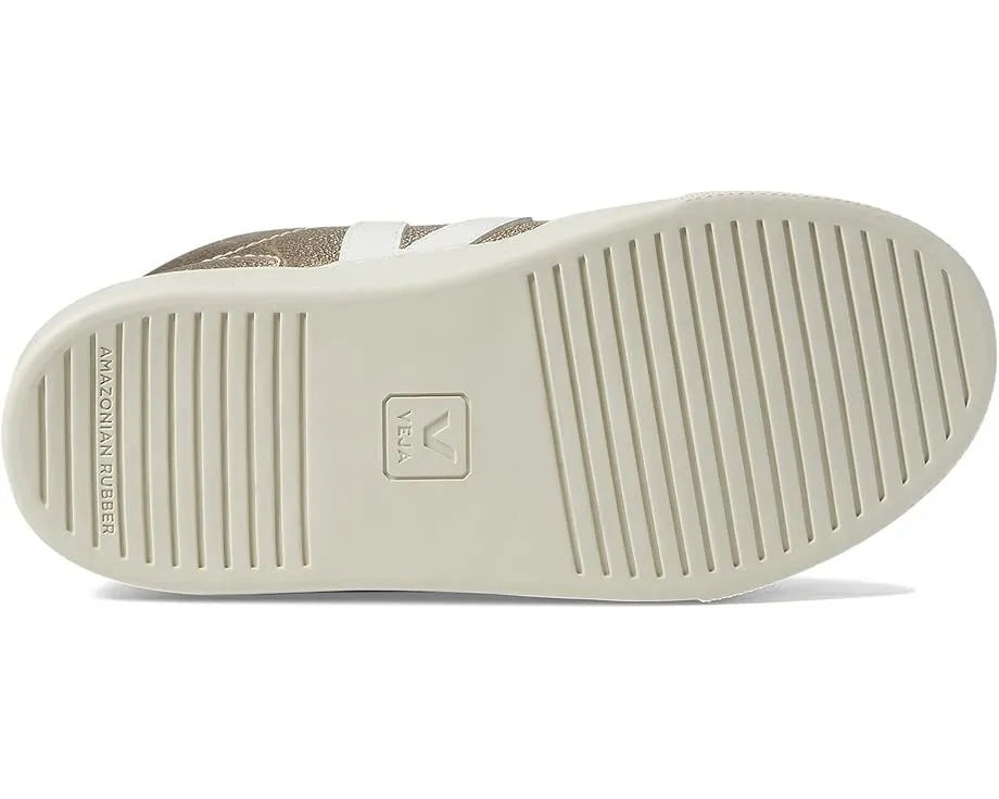 Кроссовки VEJA Small V-10 Mid Chromefree для детей с золотистым верхом и застежкой на липучке
