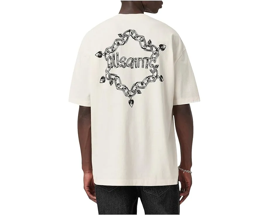 Футболка AllSaints Drip Short Sleeve Crew с графическим принтом и цепями