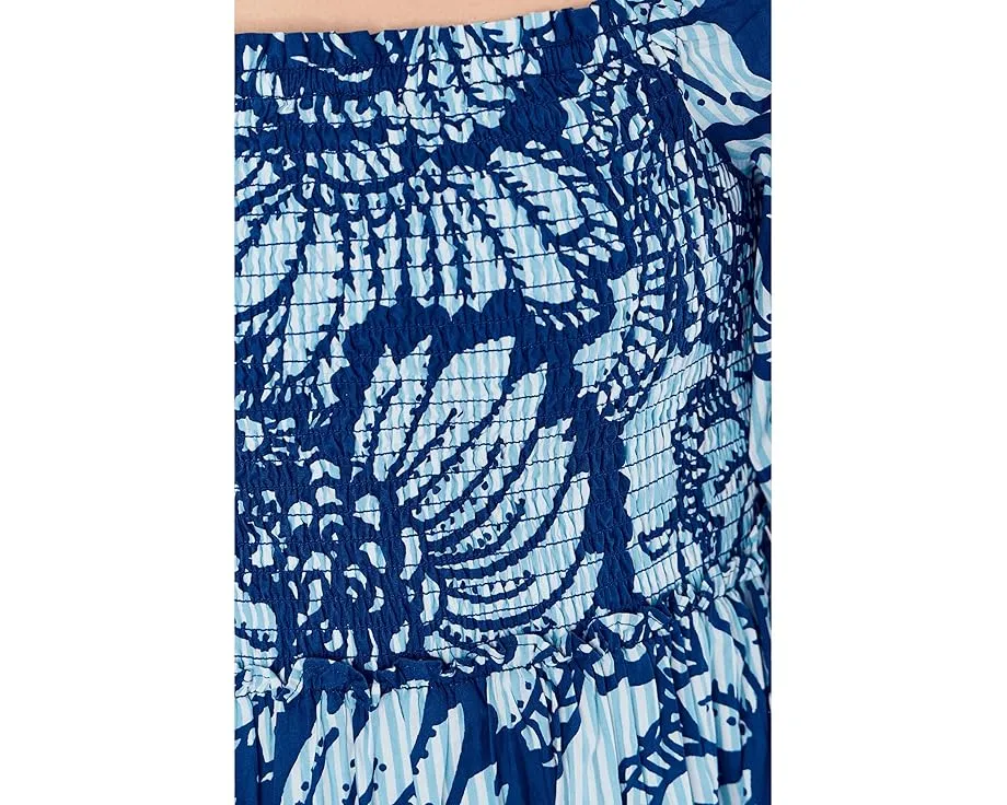 Lilly Pulitzer платье макси с коротким рукавом и присборенным лифом