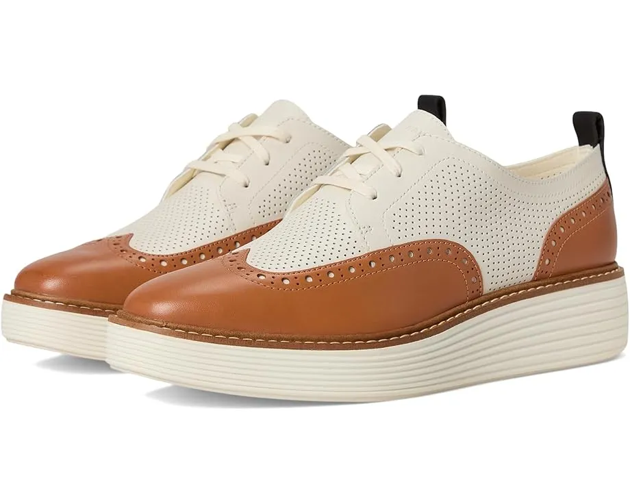 Оксфорды Originalgrand Platform Wing Tip на платформе с декоративными перфорациями от Cole Haan