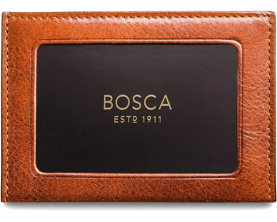 Компактный кошелек Bosca для выходных из состаренной кожи