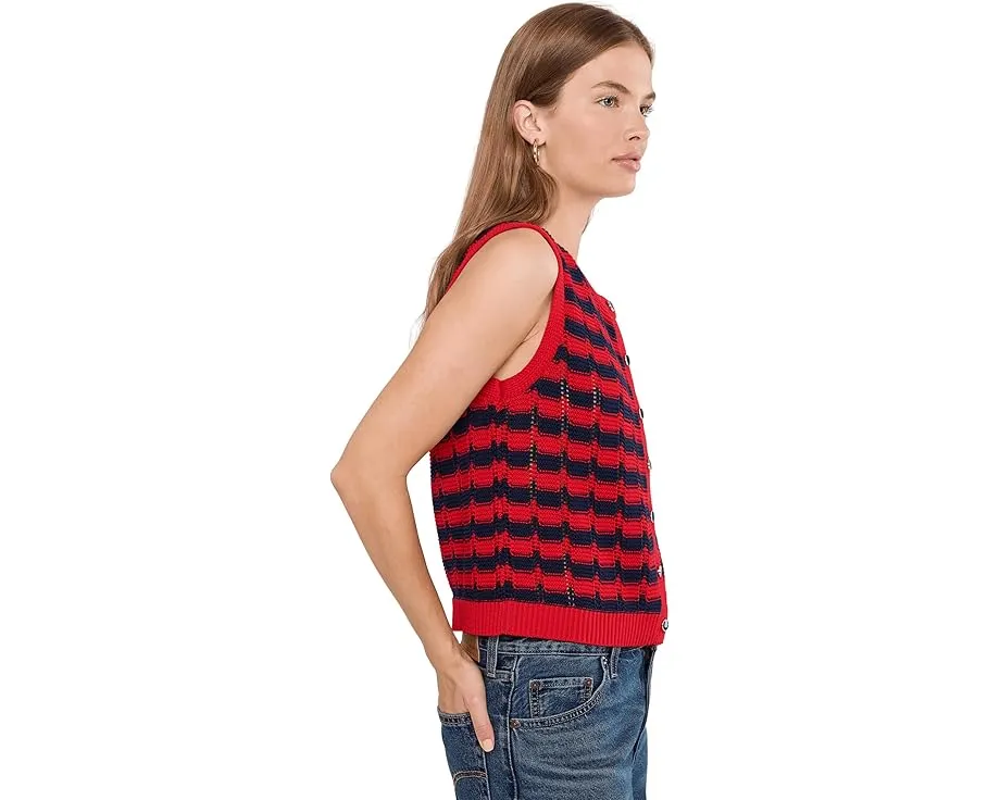 Жилет Isla Striped Button Front Vest от 525 america с контрастными полосками