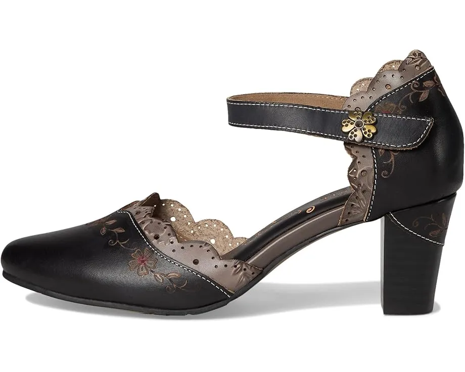 Туфли Sayyes в стиле Mary Jane с ручной росписью и каблуком