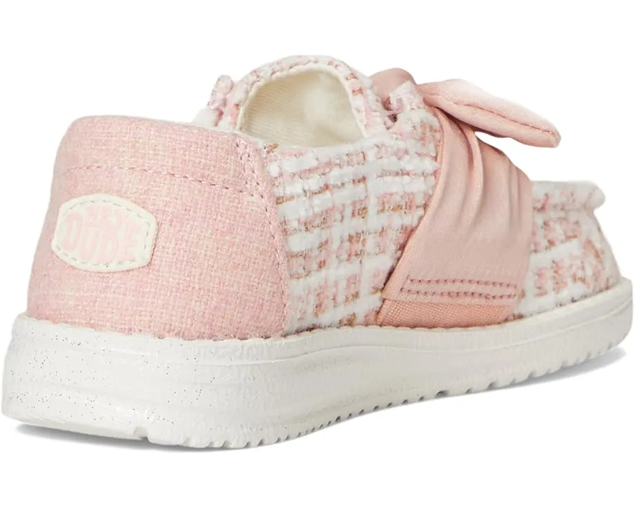 Hey Dude Kids Wendy Bow Tweed детские слипоны из твида с атласным бантом