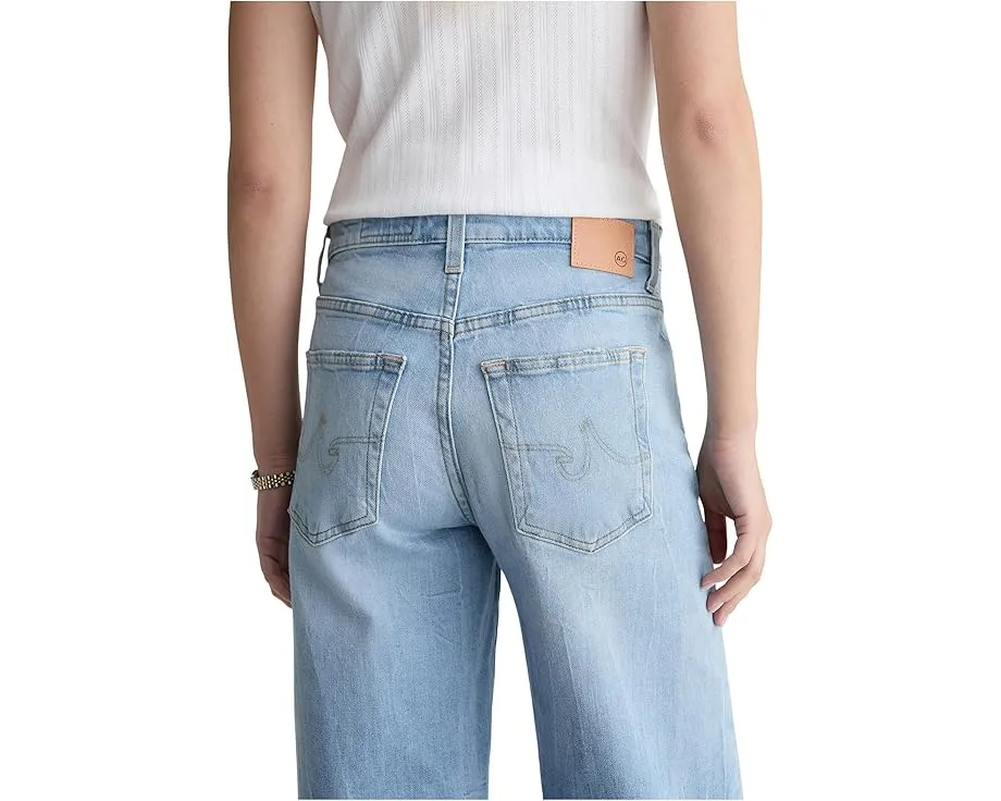 Джинсы Saige Mid-Rise Wide Leg Crop AG Jeans из Kings River с расклешенным низом