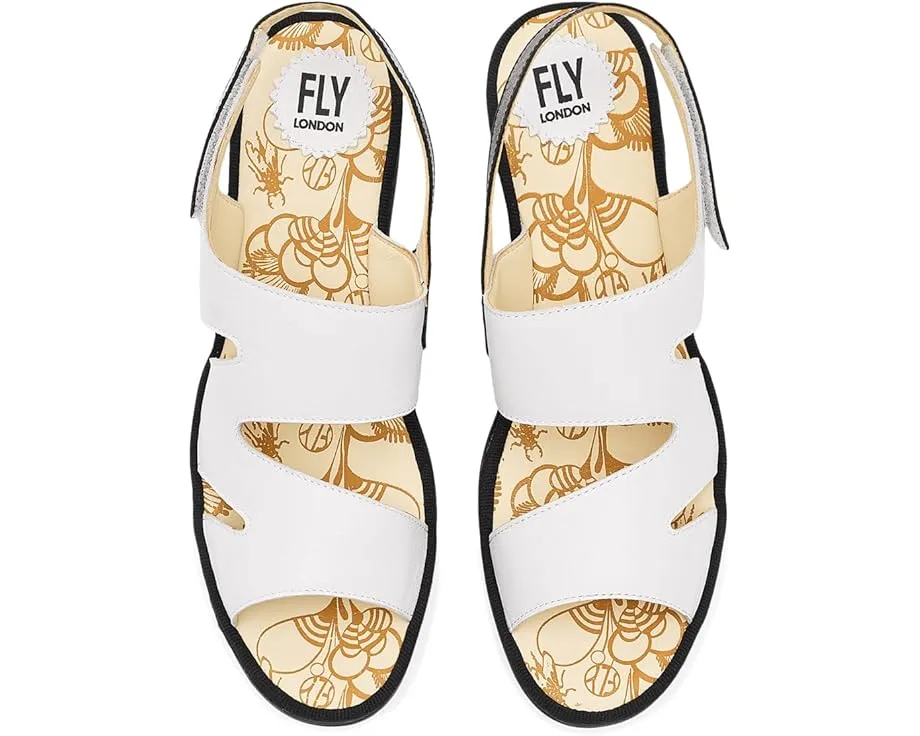 Сандалии FLY LONDON Yaad604fly на танкетке с ажурным дизайном и ремешком на липучке