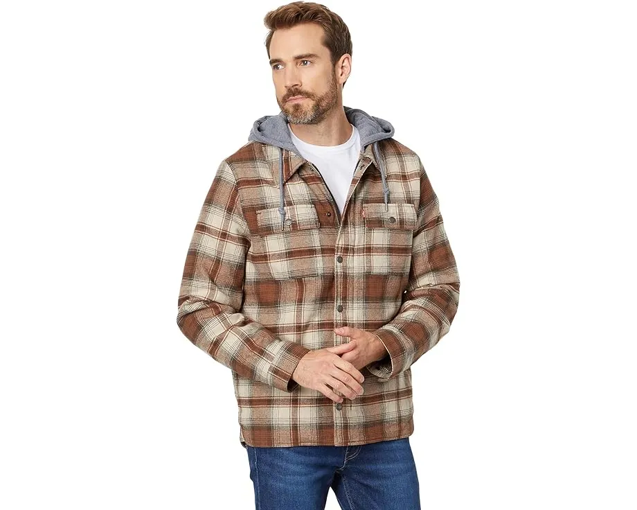 Куртка Levi's из хлопка с капюшоном и подкладкой из шерпи